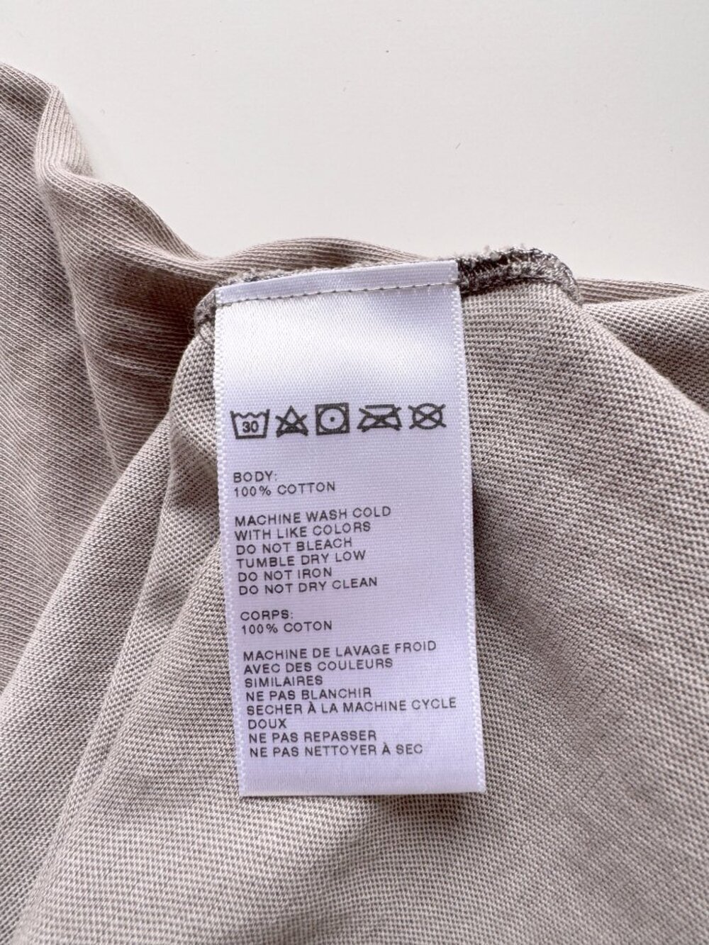 COTTON CITIZEN Vintage Taupe Grey Cotton Scoop Neck Raglan T-Shirt Top, Size S - Picture 11 of 11
